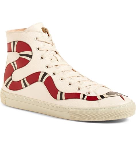 gucci high top leather sneakers|Gucci snake high top sneakers.